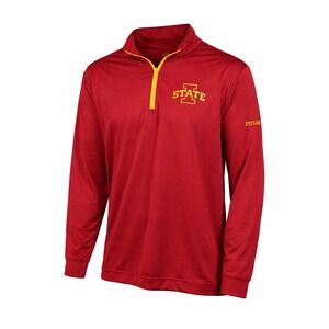 Iowa State Cyclones 1/4 Zip Pullover Red Gold XL Authentic NCAA Jacket